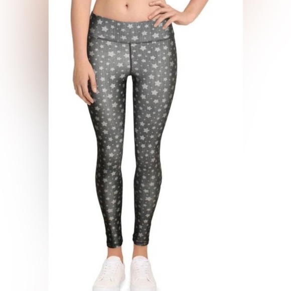 TEREZ high waist NORTH STAR active yoga LEGGINGS pants womens grey/Stars… - Picture 3 of 6